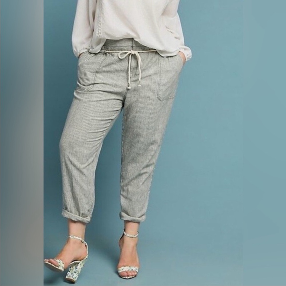 Anthropologie pants Seashore Linen Blend Striped - Picture 3 of 12